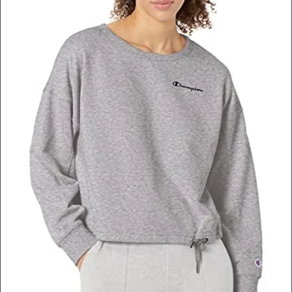 Champion sweatshirt Campus French Terry Cropped Graphic Crew - Oxford Gray - XL - Picture 2 of 3